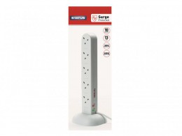 STATUS Surge Protected Tower Multi Plug Extension 240V 10-Gang 13A White 2m £21.95